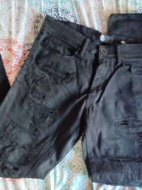 Ross-Simons Black Distressed Boyfriend Jeans